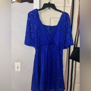 Elegant Blue Lace Dress